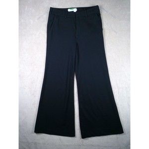 Anthropologie Women's Low-Rise Relaxed Trousers Wide Leg Cropped Size 30 Black